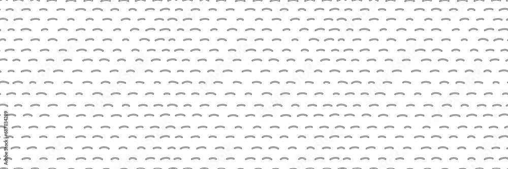 Poster small arches dash seamless pattern. hand drawn half circles line background. minimalistic vector bac