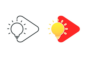 Video with idea lights icon. Illustration vector