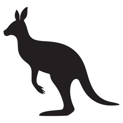 A black Silhouette kangaroo animal
