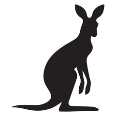 A black Silhouette kangaroo animal
