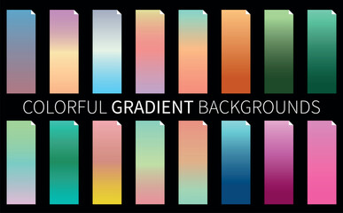 Collection of colorful smooth gradient background for graphic design.