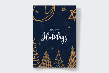 Christmas greeting card with unique ornaments