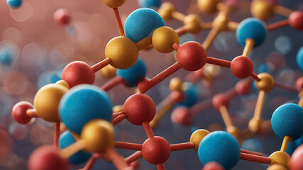 3d render of moleculeresearch, technology, molecular design, chemical engineering,