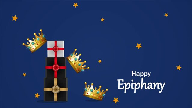 Epiphany Three Kings Day Dia de Reyes Magos day three Wise Men three crowns, art video illustration.
