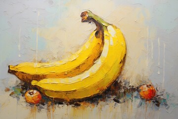 palette knife textured painting banana