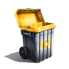 illustration of yellow bin