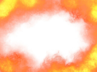 Burning flame wheel on transparent background.  Illustration drawn digitally with a tablet.  Used for various graphic illustrations.