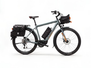 Fototapeta na wymiar A rugged and durable bicycle equipped with waterproof storage compartments