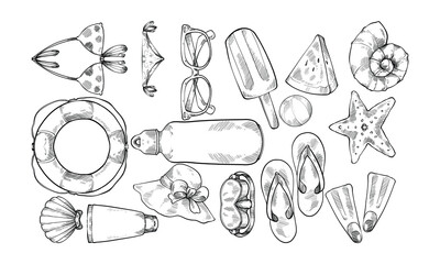 beach essential handdrawn collection