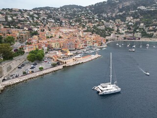 Villefranche-sur-Mer France drone , aerial , view from air