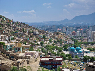 Kabul Afghanistan skyline in the summer 