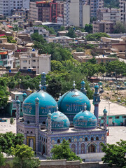 Kabul skyline and blue mosque Afghanistan 