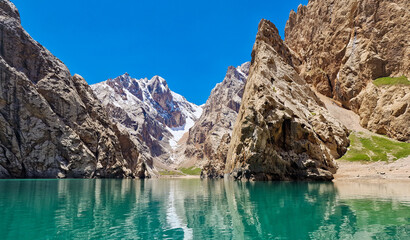 Kol Suu Lake in Southern Kyrgyzstan 