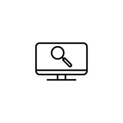 Laptop monitoring screen vector illustration. Laptop monitoring screen in black and white color.