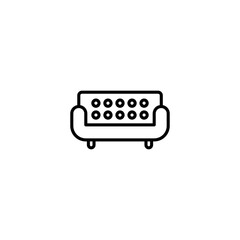 Sofa vector illustration. Living room lounge icon in black and white color.