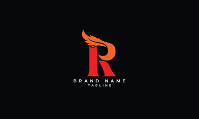 Obraz premium HR, RH, Abstract initial monogram letter alphabet logo design