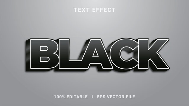 Best 3d editable black text effect vector graphic style	