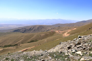 View of the Too-Ashuu pass near Bishkek, Kyrgyzstan, Central Asia