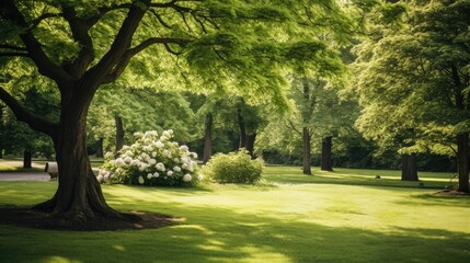 Trees in Green Garden Photography