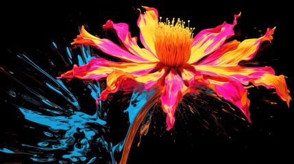 Explore the world of contemporary floral art through this colorful brushstroke painting of flowers. Perfect for wall decor, print design, and artistic posters