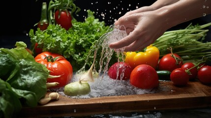 Hand Washing the Vegetables Photography