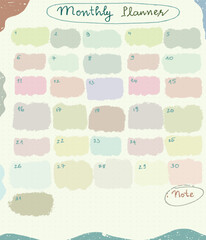 Notebook pastel element palnning bullet journal schedule table 
