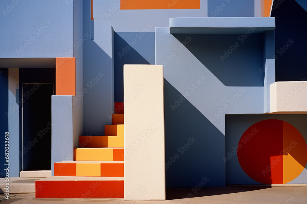 Leinwandbilder geometric shapes and lines merging in a symphony of form and color.