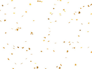 Obraz premium Realistic Golden Confetti and serpentine explosion For The Festival Party Ribbon Blast Carnival Elements Or Birthday Celebration 