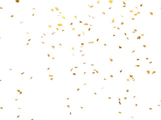 Obraz premium Realistic Golden Confetti and serpentine explosion For The Festival Party Ribbon Blast Carnival Elements Or Birthday Celebration 