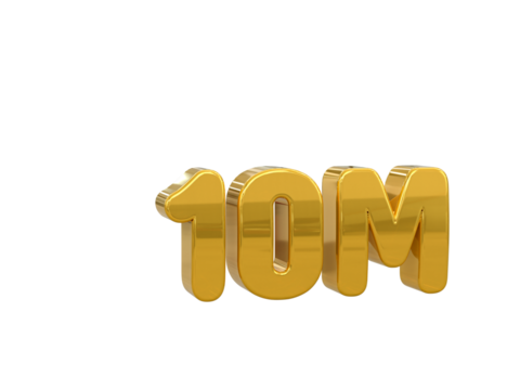 10m, followers 3d number tag for follower sale promotion concept by 3d render
