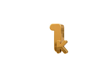 1k followers 3d number tag for follower sale promotion concept by 3d render
