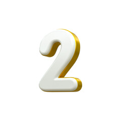 3d rendering of golden 2, Tow Number for your unique selling poster banner ads Party or birthday design
