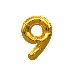 3d rendering of golden nine, 9 Number for your unique selling poster banner ads Party or birthday design