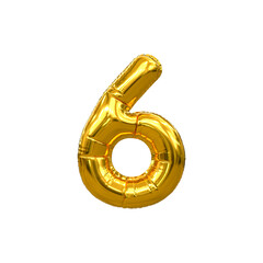 3d rendering of golden 6, six Number for your unique selling poster banner ads Party or birthday design