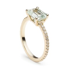 a gold ring with a square stone - obrazy, fototapety, plakaty