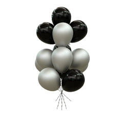 Helium balloons in soft pastel colours valentine's day wedding and birthday balloon 3d rendering