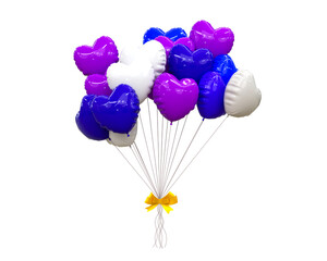 Helium balloons in soft pastel colours valentine's day wedding and birthday balloon 3d rendering