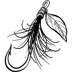 fishing hook handdrawn illustration