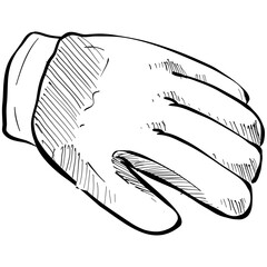 camping gloves handdrawn illustration