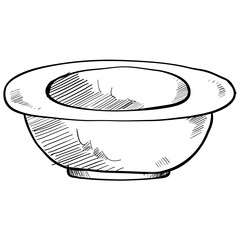 baby bowl handdrawn illustration