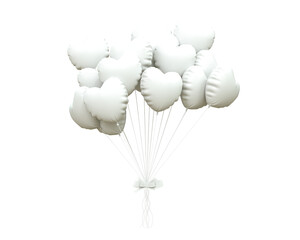 Helium balloons in soft pastel colours valentine's day wedding and birthday balloon 3d rendering