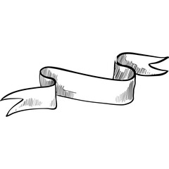 ribbon flag handdrawn illustration