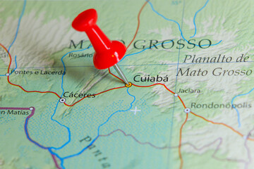 Cuiabá, Brazil pin on map