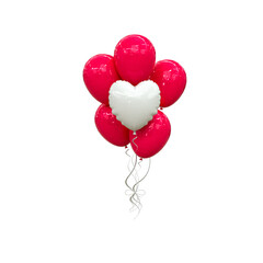 Helium balloons in soft pastel colours valentine's day wedding and birthday balloon 3d rendering