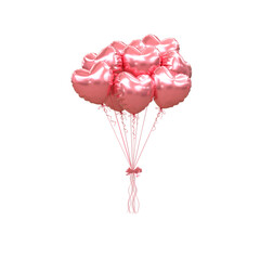 Helium balloons in soft pastel colours valentine's day wedding and birthday balloon 3d rendering