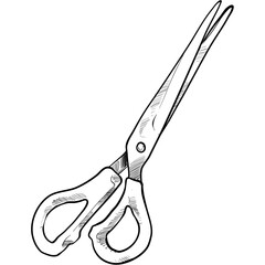 tailor scissors handdrawn illustration