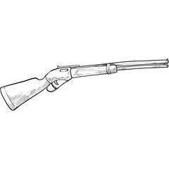 hunter weapon handdrawn illustration