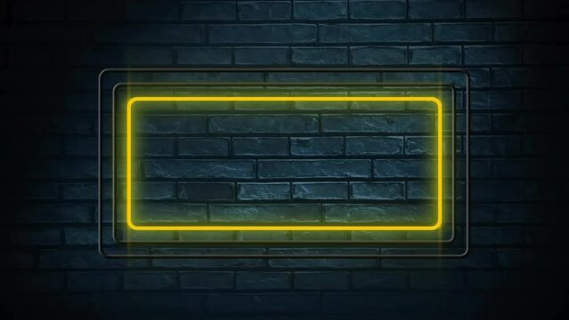 Animation of illuminated empty board over gray brick wall