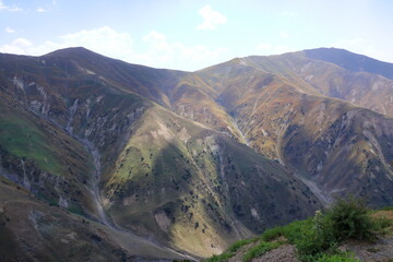 view from the Kaldaman pass between Arslanbob and Kazarman in Kyrgyzstan, Central Asia