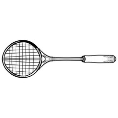 badminton racket handdrawn illustration